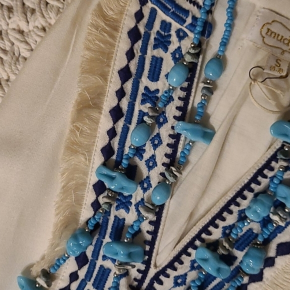 MUD PIE NEW WHITE, BLUE SMALL DRESS LAST ONE - Picture 4 of 12